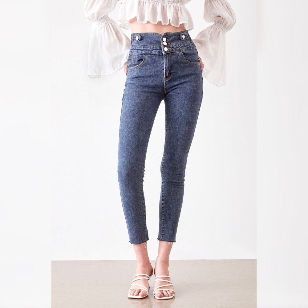 J.ING High Waist Cropped Skinny Jeans